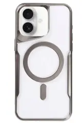 Newface iPhone 16 Kılıf Boyi Magsafe Silikon Kapak - Titan Gri