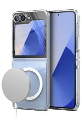 Newface Samsung Galaxy Z Flip 6 Kılıf Magneticsafe Şeffaf Silikon - Şeffaf