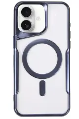 Newface iPhone 16 Kılıf Boyi Magsafe Silikon Kapak - Lacivert