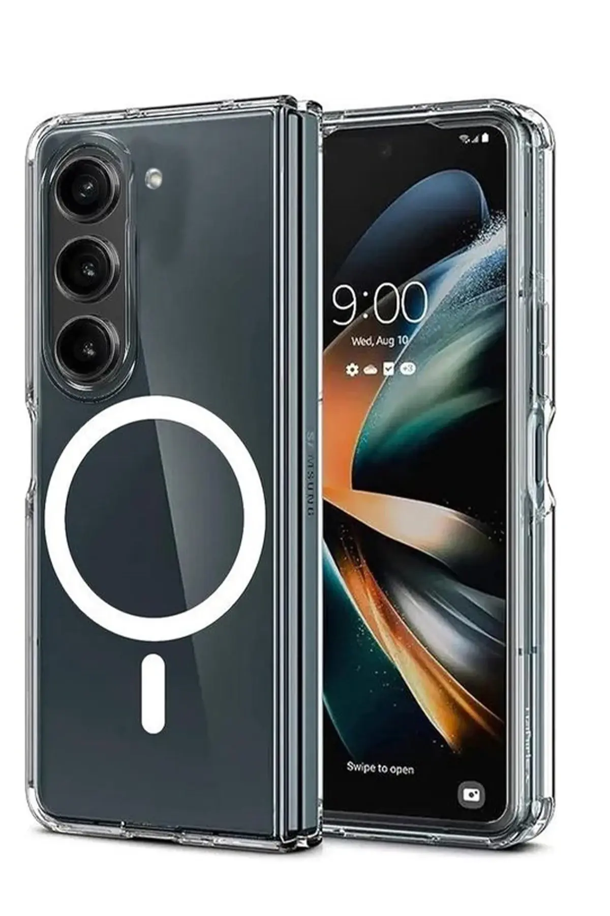 Newface Samsung Galaxy Z Fold 6 Kılıf Magneticsafe Şeffaf Silikon - Şeffaf