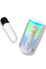 Newface Pluse 6 Mikrofonlu RGB Kablosuz Hoparlör - Beyaz