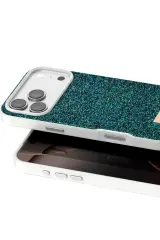 Onegif Apple iPhone 17 Pro Bright Simli Kapak - Koyu Yeşil