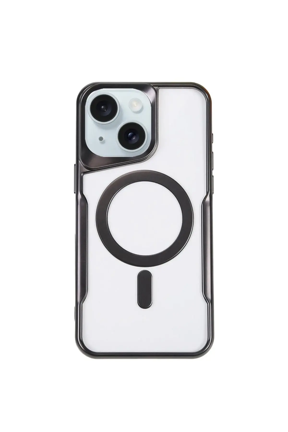 Newface iPhone 15 Plus Kılıf Boyi Magsafe Silikon Kapak - Siyah