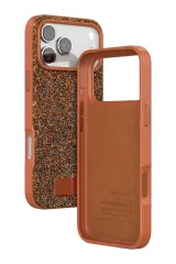 Onegif Apple iPhone 17 Pro Bright Simli Kapak - Turuncu