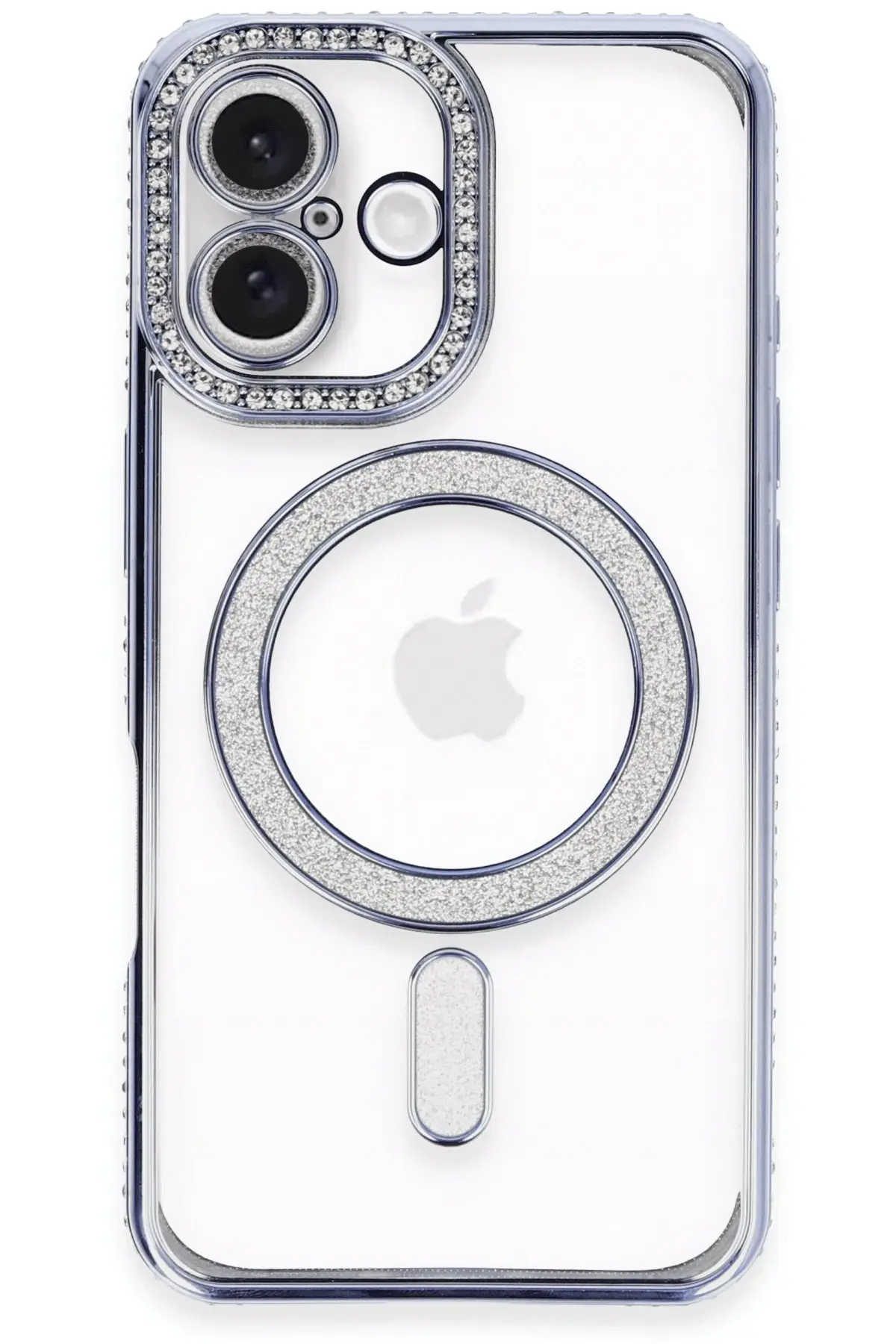 Newface iPhone 16 Plus Kılıf Joke Simli Magneticsafe Kılıf - Mavi