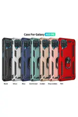 Newface Samsung Galaxy A22 Kılıf Sofya Yüzüklü Silikon Kapak - Lacivert