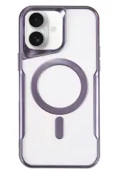 Newface iPhone 16 Plus Kılıf Boyi Magsafe Silikon Kapak - Derin Mor