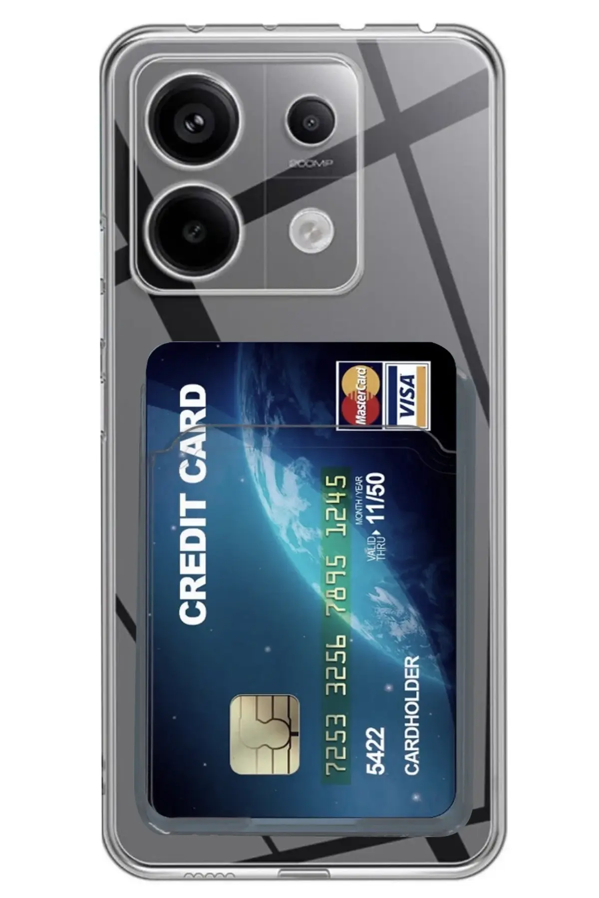 Newface Xiaomi Poco X6 Kılıf Kart Şeffaf Silikon - Şeffaf