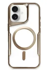 Newface iPhone 16 Plus Kılıf Boyi Magsafe Silikon Kapak - Kahverengi