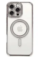 Newface iPhone 16 Pro Kılıf Joke Simli Magneticsafe Kılıf - Pembe