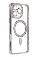 Newface iPhone 16 Pro Kılıf Joke Simli Magneticsafe Kılıf - Pembe