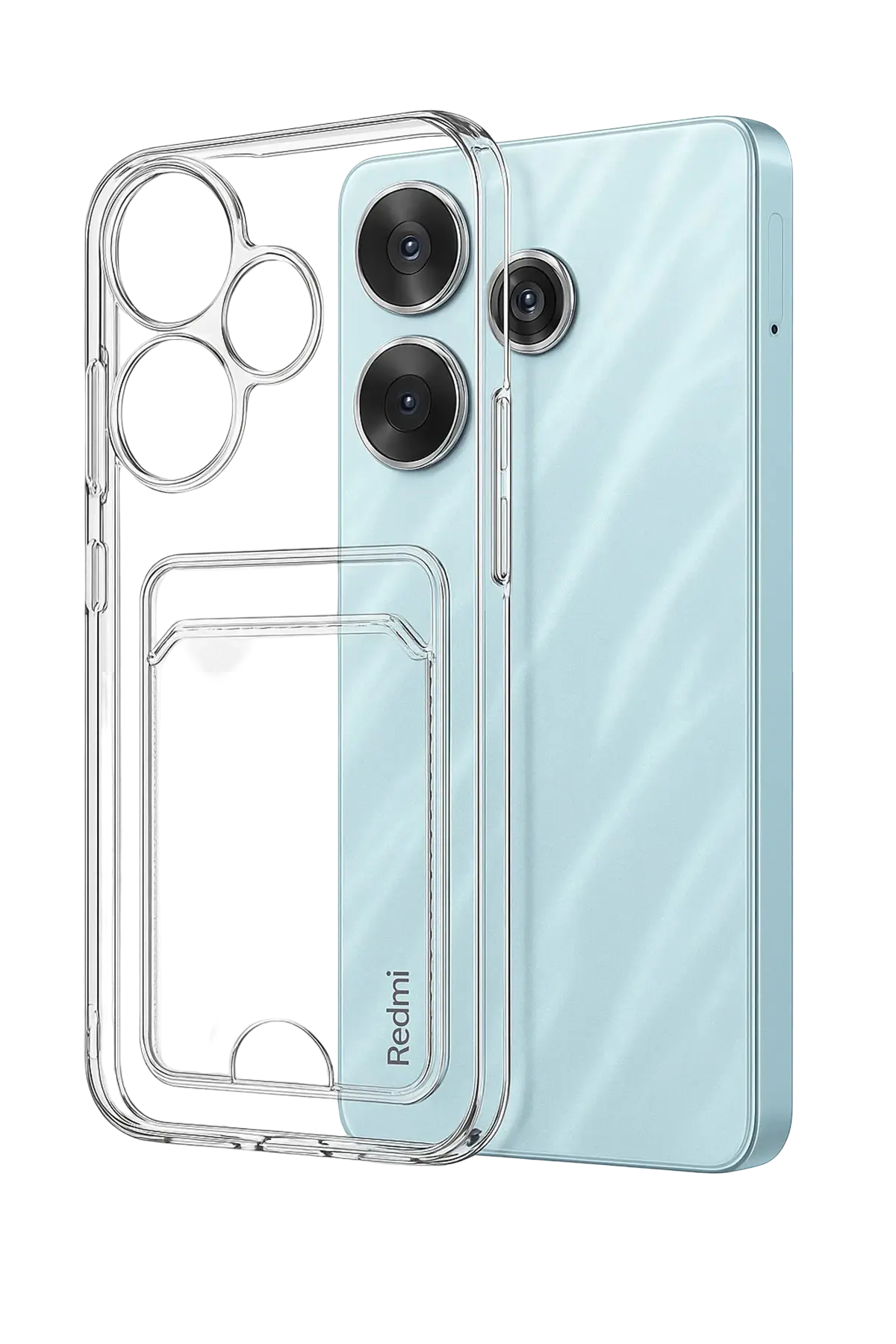 Newface Xiaomi Redmi 13 4G Kılıf Kart Şeffaf Silikon - Şeffaf