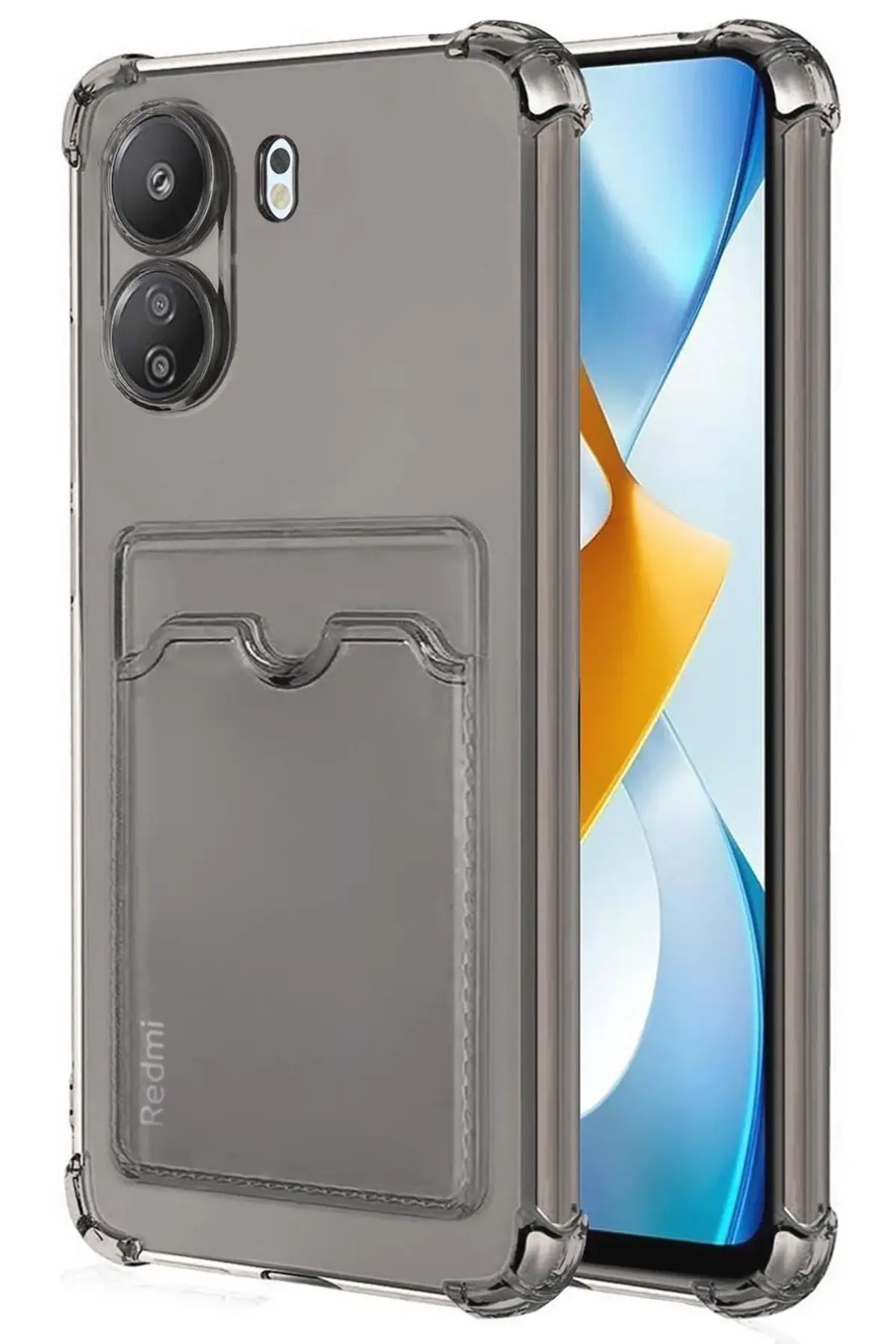 Newface Xiaomi Redmi 13C Kılıf Kart Şeffaf Silikon - Şeffaf