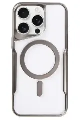 Newface iPhone 16 Pro Kılıf Boyi Magsafe Silikon Kapak - Titan Gri