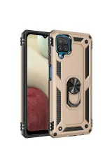 Newface Samsung Galaxy A22 Kılıf Sofya Yüzüklü Silikon Kapak - Gold