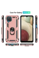 Newface Samsung Galaxy A22 Kılıf Sofya Yüzüklü Silikon Kapak - Rose