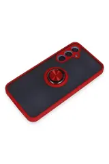 Newface Samsung Galaxy A15 4G Kılıf Montreal Yüzüklü Silikon Kapak - Kırmızı