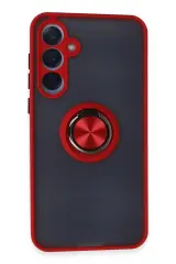 Newface Samsung Galaxy A15 4G Kılıf Montreal Yüzüklü Silikon Kapak - Kırmızı