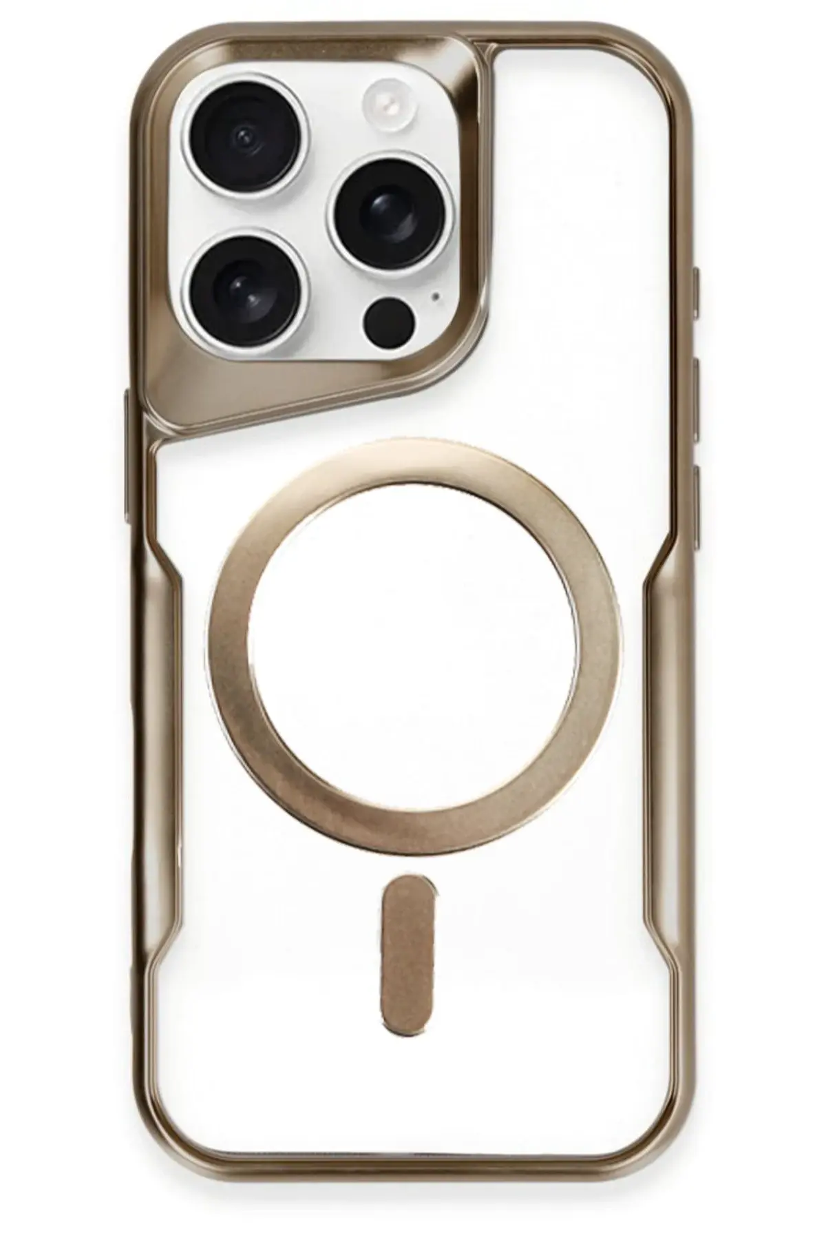 Newface iPhone 16 Pro Kılıf Boyi Magsafe Silikon Kapak - Kahverengi