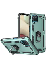 Newface Samsung Galaxy A22 Kılıf Sofya Yüzüklü Silikon Kapak - Yeşil