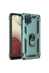 Newface Samsung Galaxy A22 Kılıf Sofya Yüzüklü Silikon Kapak - Yeşil