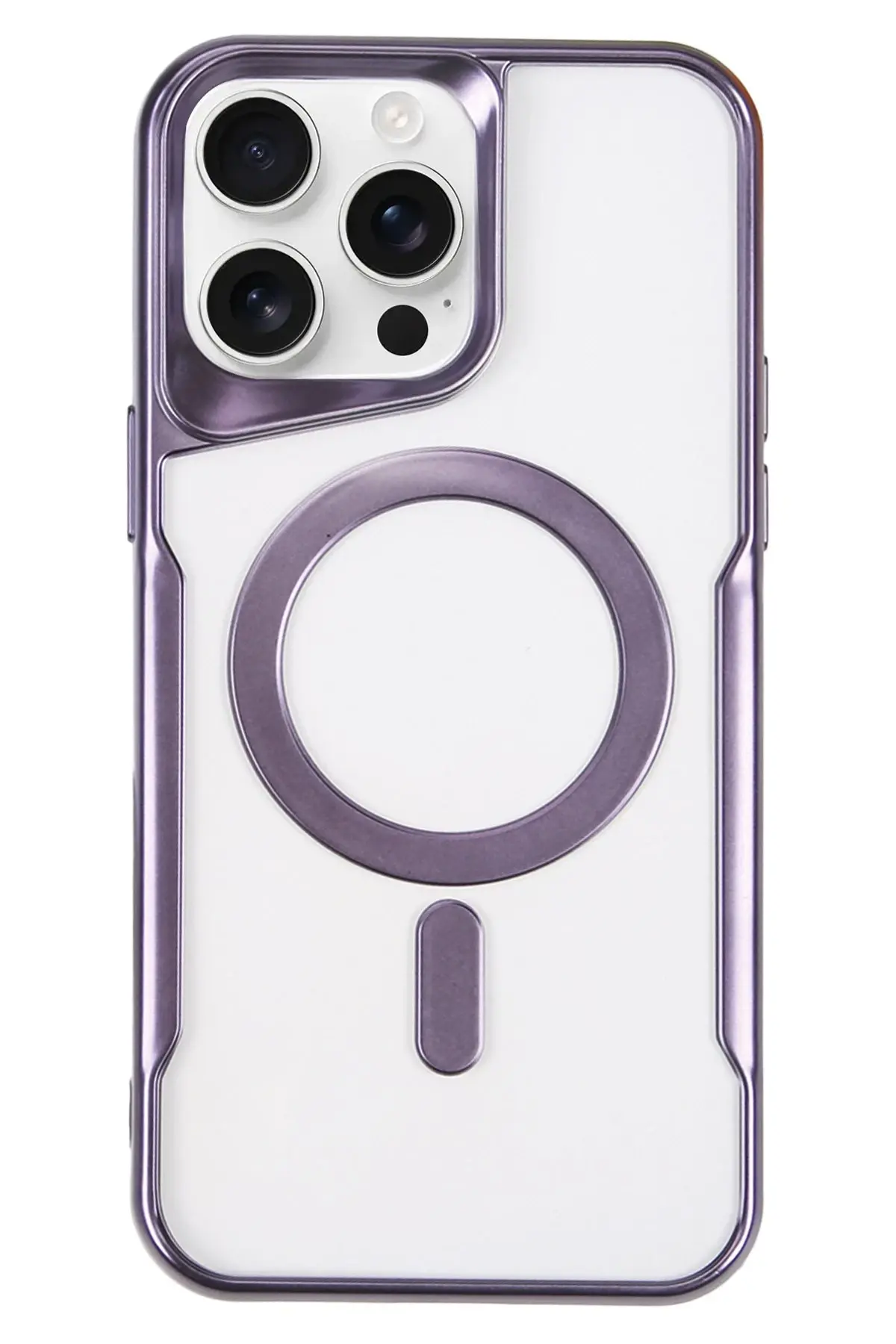 Newface iPhone 16 Pro Max Kılıf Boyi Magsafe Silikon Kapak - Derin Mor