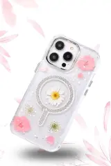 Newface iPhone 14 Pro Max Flower Magsafe Kapak - Pembe