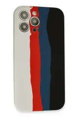 Newface iPhone 13 Pro Kılıf Ebruli Lansman Silikon - Beyaz-Siyah