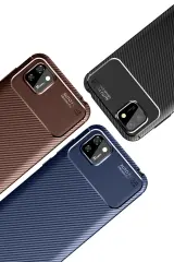 Newface Huawei Y5P Kılıf Auto Focus Karbon Kapak - Lacivert