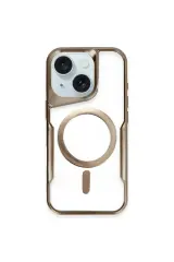 Newface iPhone 14 Kılıf Boyi Magsafe Silikon Kapak - Kahverengi