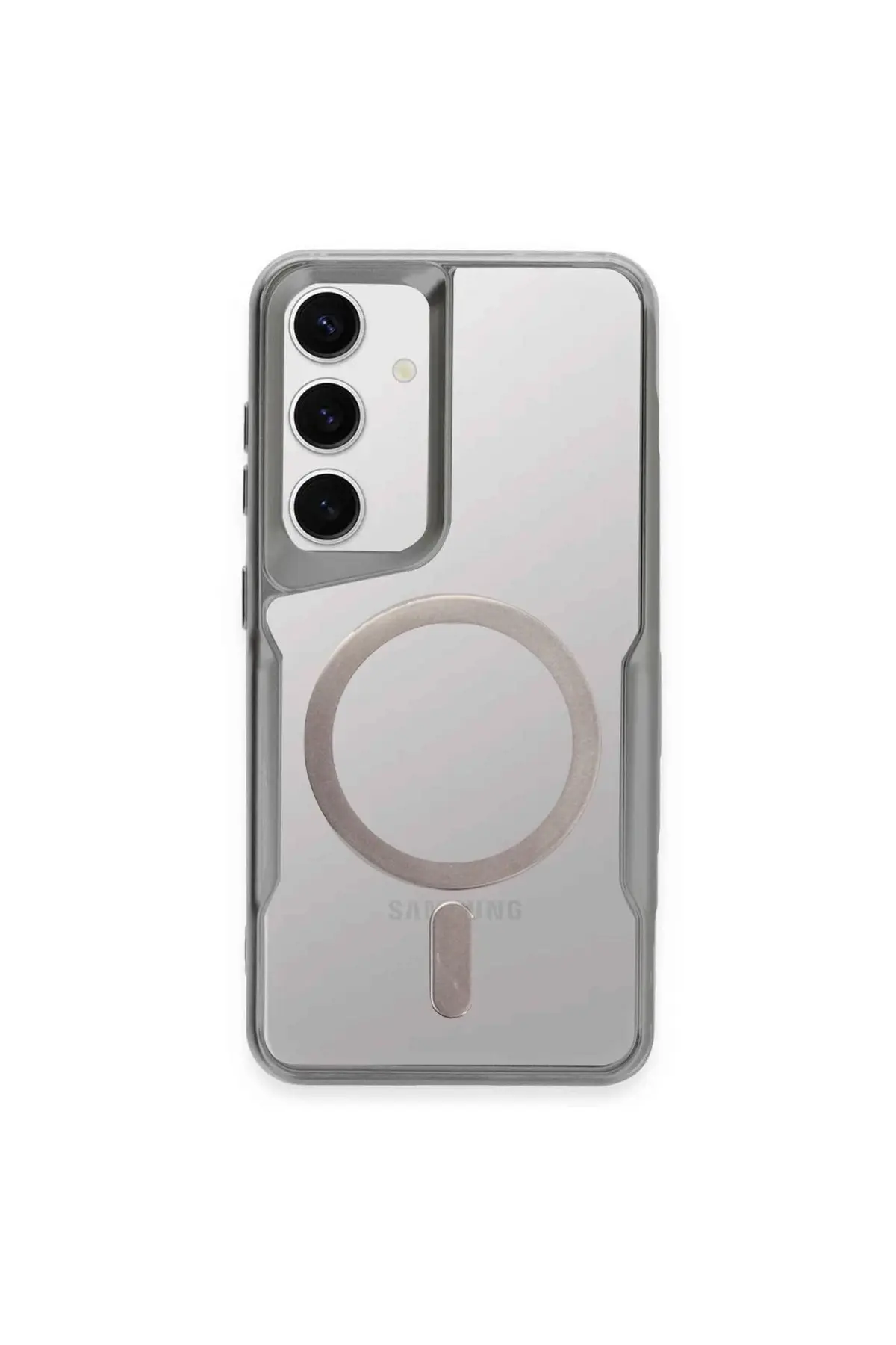 Newface Samsung Galaxy S24 Kılıf Boyi Magsafe Silikon Kapak - Gümüş