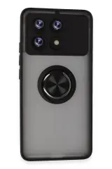 Newface Xiaomi Poco X6 Pro Kılıf Montreal Yüzüklü Silikon Kapak - Siyah