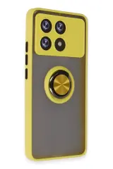 Newface Xiaomi Poco X6 Pro Kılıf Montreal Yüzüklü Silikon Kapak - Sarı