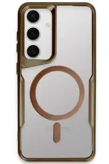 Newface Samsung Galaxy S24 Kılıf Boyi Magsafe Silikon Kapak - Kahverengi