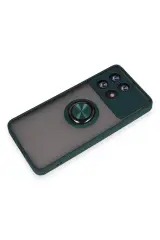 Newface Xiaomi Poco X6 Pro Kılıf Montreal Yüzüklü Silikon Kapak - Yeşil