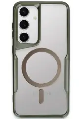 Newface Samsung Galaxy S24 Kılıf Boyi Magsafe Silikon Kapak - Yeşil