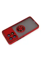 Newface Xiaomi Poco X6 Pro Kılıf Montreal Yüzüklü Silikon Kapak - Kırmızı