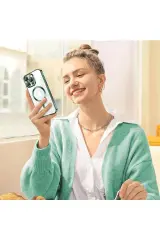 Newface iPhone 16 Pro Max Kılıf Kross Magneticsafe Kapak - Gümüş