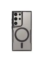 Newface Samsung Galaxy S24 Ultra Kılıf Boyi Magsafe Silikon Kapak - Siyah