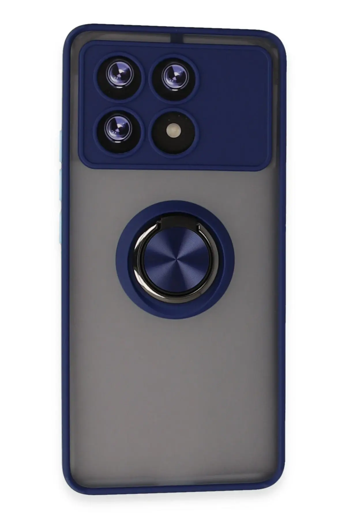 Newface Xiaomi Poco X6 Pro Kılıf Montreal Yüzüklü Silikon Kapak - Lacivert