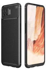Newface Oppo A73 Kılıf Auto Focus Karbon Kapak - Siyah