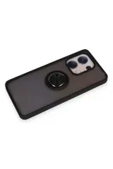 Newface Xiaomi Redmi Note 13 4G Kılıf Montreal Yüzüklü Silikon Kapak - Siyah