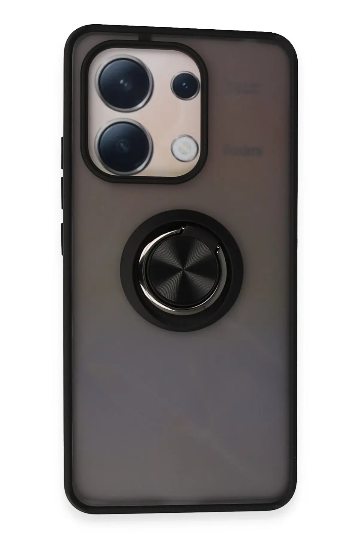 Newface Xiaomi Redmi Note 13 4G Kılıf Montreal Yüzüklü Silikon Kapak - Siyah