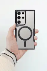 Newface Samsung Galaxy S24 Ultra Kılıf Boyi Magsafe Silikon Kapak - Lacivert