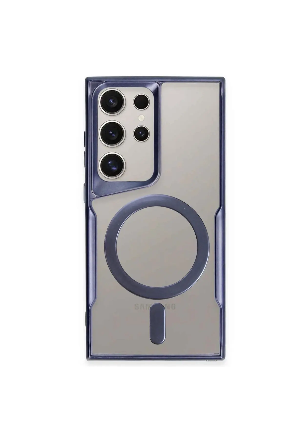 Newface Samsung Galaxy S24 Ultra Kılıf Boyi Magsafe Silikon Kapak - Lacivert