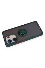 Newface Xiaomi Redmi Note 13 4G Kılıf Montreal Yüzüklü Silikon Kapak - Yeşil