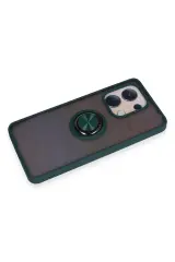 Newface Xiaomi Redmi Note 13 4G Kılıf Montreal Yüzüklü Silikon Kapak - Yeşil