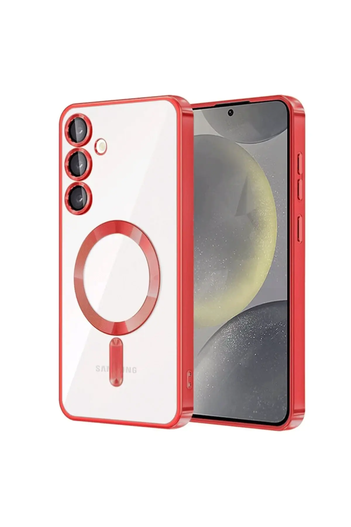 Newface Samsung Galaxy S24 Plus Kılıf Kross Magneticsafe Kapak - Kırmızı