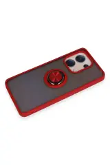 Newface Xiaomi Redmi Note 13 4G Kılıf Montreal Yüzüklü Silikon Kapak - Kırmızı