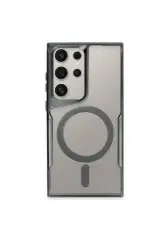 Newface Samsung Galaxy S24 Ultra Kılıf Boyi Magsafe Silikon Kapak - Yeşil